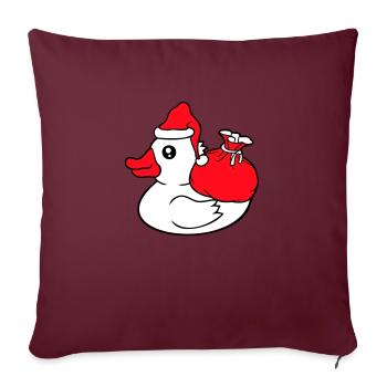 Chapeau de sac de canard Père Noël Noël Avent - Housse de coussin décorative 45 x 45 cm - bordeaux - Devant