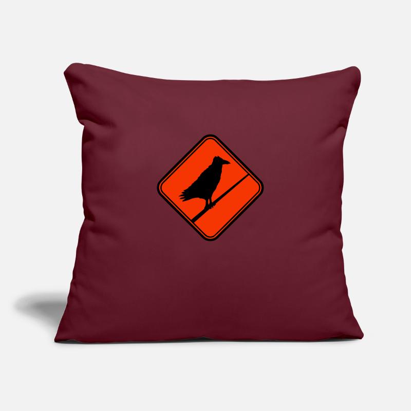 Raven Sitting Caution Cable Sign Note Sofa pillowcase 17,3'' x 17,3'' (45 x 45 cm)