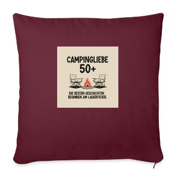 Découvrez notre chemise Camperliebe 50+ de haute qualité - Housse de coussin décorative 45 x 45 cm - bordeaux - Devant