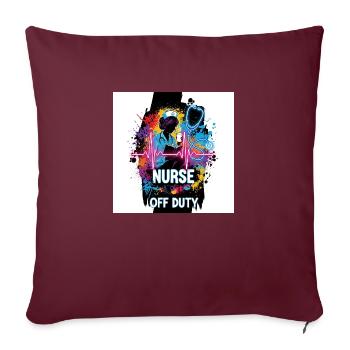 🩺 Infirmière en congé – Chemise drôle - Housse de coussin décorative 45 x 45 cm - bordeaux - Devant