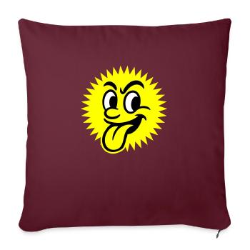 Soleil Été Visage - Housse de coussin décorative 45 x 45 cm - bordeaux - Devant