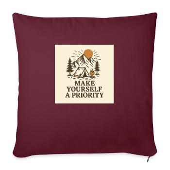 MAKE YOURSELF A PRIORITY - Sofa pillowcase 17,3'' x 17,3'' (45 x 45 cm) - burgundy - Front