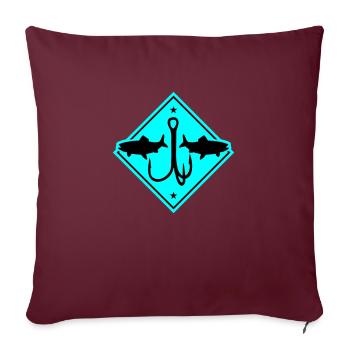Fishing Fishing Icon - Sofa pillowcase 17,3'' x 17,3'' (45 x 45 cm) - burgundy - Front