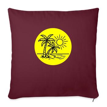 Island Palm Tree Symbol Holiday - Sofa pillowcase 17,3'' x 17,3'' (45 x 45 cm) - burgundy - Front