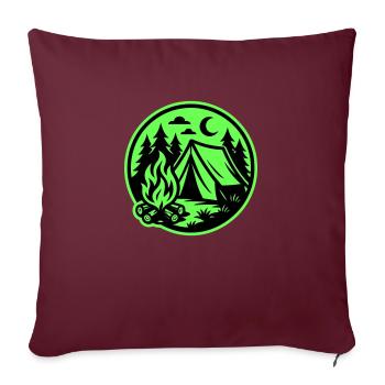 Tente de camping Nature - Housse de coussin décorative 45 x 45 cm - bordeaux - Devant