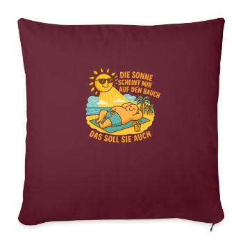 Le soleil brille sur mon ventre - Housse de coussin décorative 45 x 45 cm - bordeaux - Devant