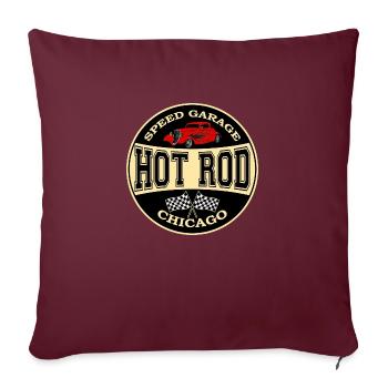 hot rod logo - Housse de coussin décorative 45 x 45 cm - bordeaux - Devant