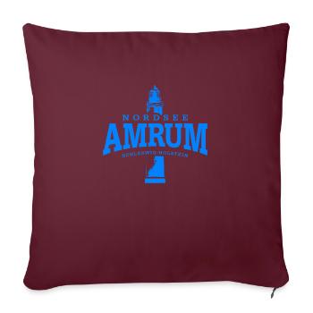 Amrum mer du Nord (Bleu) - Housse de coussin décorative 45 x 45 cm - bordeaux - Devant