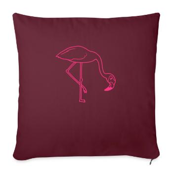 essen trinken beugen unten flamingo clipart comic - Sofakissenbezug 45 x 45 cm - Burgunderrot - Vorne