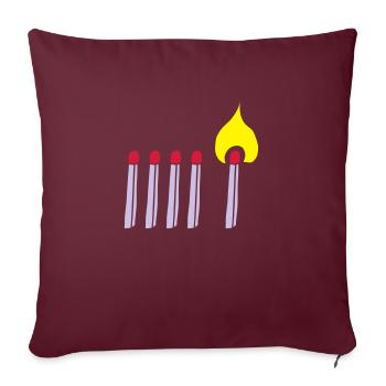 Streichholz Matchsticks Feuer Fire brennen burning - Sofakissenbezug 45 x 45 cm - Burgunderrot - Vorne