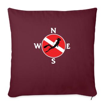PLONGÉE SOUS-MARINE - Housse de coussin décorative 45 x 45 cm - bordeaux - Devant