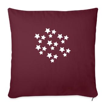 STAR. STAR. STERNE. PARTY. JAHRESTAG. WEIHNACHTEN. - Sofakissenbezug 45 x 45 cm - Burgunderrot - Vorne