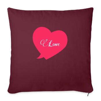I love - i love You - Housse de coussin décorative 45 x 45 cm - bordeaux - Devant