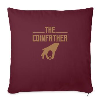 Bitcoin BTC, le Coinfather - Housse de coussin décorative 45 x 45 cm - bordeaux - Devant