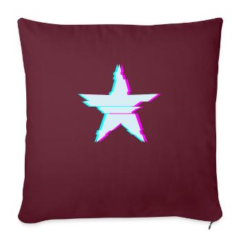 Étoile avec effet glitch - Housse de coussin décorative 45 x 45 cm - bordeaux - Devant