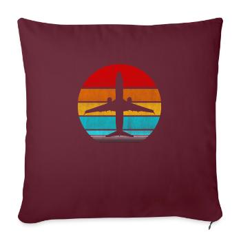 avion - Housse de coussin décorative 45 x 45 cm - bordeaux - Devant