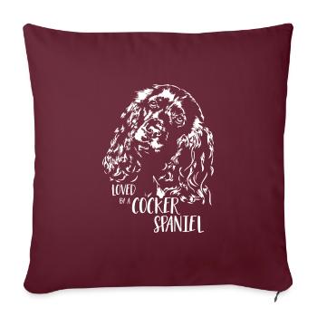 COCKER SPANIEL Chien Disant Chiens Dire Chiens - Housse de coussin décorative 45 x 45 cm - bordeaux - Devant