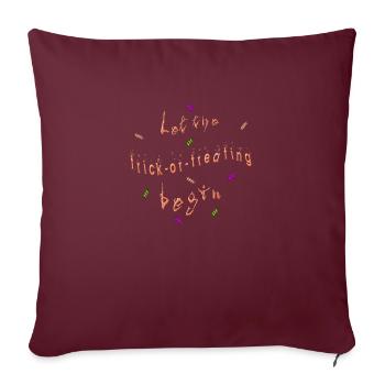 Halloween - Que les farces et attrapes commencent - Housse de coussin décorative 45 x 45 cm - bordeaux - Devant