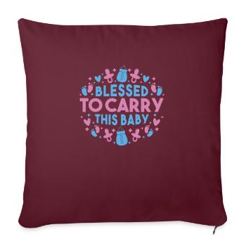 Vêtements de grossesse Bébé Ventre Maman enceinte - Housse de coussin décorative 45 x 45 cm - bordeaux - Devant