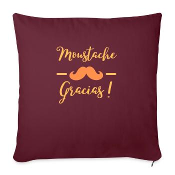 Design Moustache Gracias parfait pour un cadeau ! - Housse de coussin décorative 45 x 45 cm - bordeaux - Devant