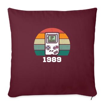 RETRO GAMER 1989 - Sofakissenbezug 45 x 45 cm - Burgunderrot - Vorne