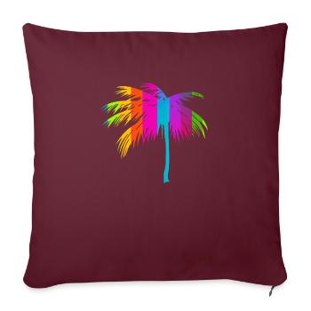 Tropical Beach Paradise Palm Rainbow 2 - Housse de coussin décorative 45 x 45 cm - bordeaux - Devant