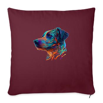 Race de chien Rhodesian Ridgeback comme tête de chien - Housse de coussin décorative 45 x 45 cm - bordeaux - Devant