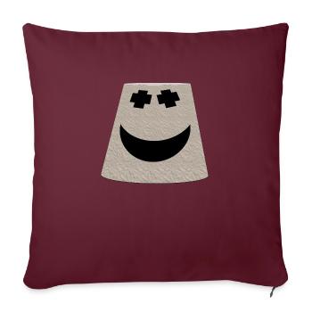 Eimer-Lächeln-Gesicht-Emoticon - Sofakissenbezug 45 x 45 cm - Burgunderrot - Vorne