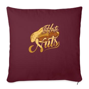 Je déteste les noix Conscience allergique aux noix - Housse de coussin décorative 45 x 45 cm - bordeaux - Devant