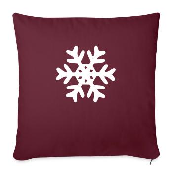 Flocon de neige - Housse de coussin décorative 45 x 45 cm - bordeaux - Devant