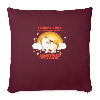Je ne pète pas, je murmure dans mon pantalon - - Housse de coussin décorative 45 x 45 cm - bordeaux - Devant