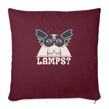 Figurine de hibou drôle avec de grands yeux et des lampes texte - Housse de coussin décorative 45 x 45 cm - bordeaux - Devant