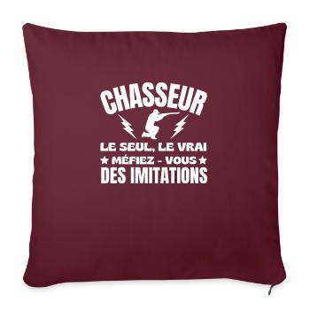 CHASSEUR LE SEUL LE VRAI - Housse de coussin décorative 45 x 45 cm - bordeaux - Devant