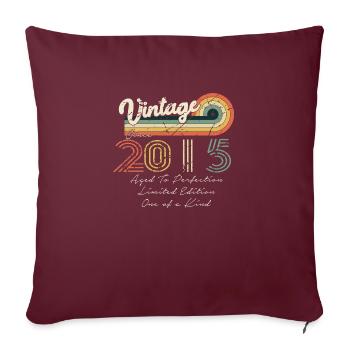 2015 Vintage Classique 2015 - Housse de coussin décorative 45 x 45 cm - bordeaux - Devant