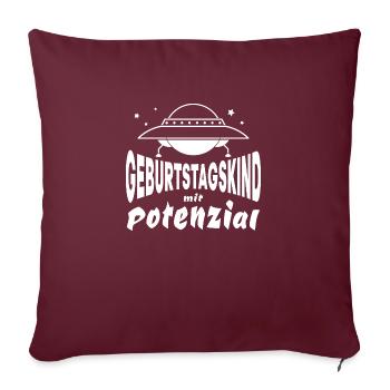 Birthday - Birthday Girl with Potential UFO - Sofa pillowcase 17,3'' x 17,3'' (45 x 45 cm) - burgundy - Front