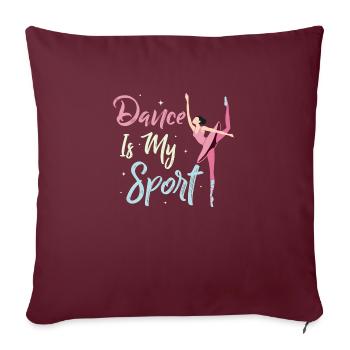 La danse est mon sport Ballerine Ballet - Housse de coussin décorative 45 x 45 cm - bordeaux - Devant