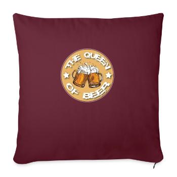 T-shirt La Reine de la Bière - Housse de coussin décorative 45 x 45 cm - bordeaux - Devant