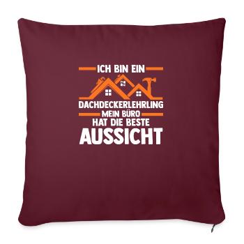Formation en toiture apprenti couvreur Auzbi - Housse de coussin décorative 45 x 45 cm - bordeaux - Devant