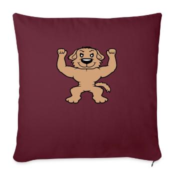 Dog Bodybuilder Strong Muscles Gym Weightlifting - Sofa pillowcase 17,3'' x 17,3'' (45 x 45 cm) - burgundy - Front