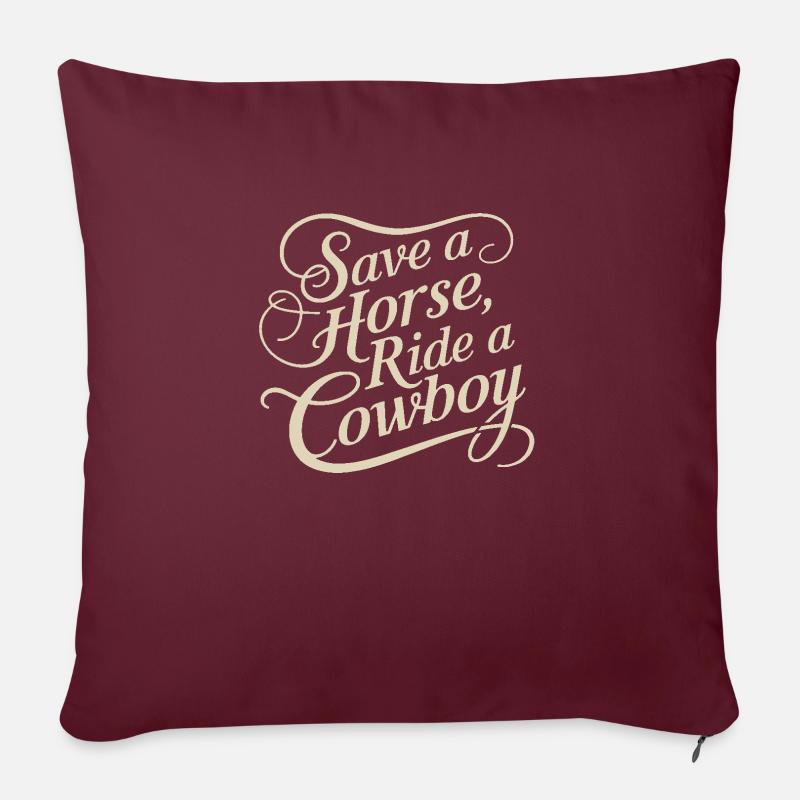 Retten Reiten Sie einen Cowboy - Sofakissenbezug 45 x 45 cm - Burgunderrot
