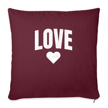 Love | Love | Heart | Heart - Sofa pillowcase 17,3'' x 17,3'' (45 x 45 cm) - burgundy - Front