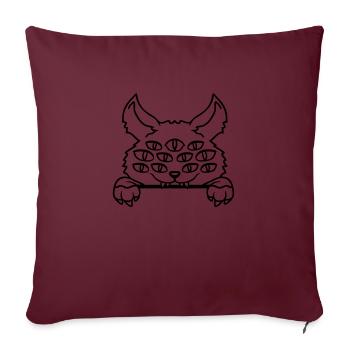 Cat Demon Many Eyes Devil Hell Evil Monster - Sofa pillowcase 17,3'' x 17,3'' (45 x 45 cm) - burgundy - Front