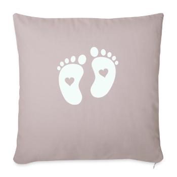 Pieds de bébé - Housse de coussin décorative 45 x 45 cm - taupe clair - Devant