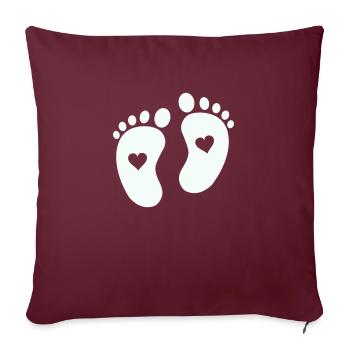 Baby feet - Sofa pillowcase 17,3'' x 17,3'' (45 x 45 cm) - burgundy - Front