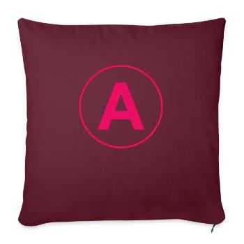 autocollant A - Housse de coussin décorative 45 x 45 cm - bordeaux - Devant