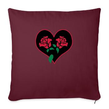 Retro roses tatouage inspiration by Patjila - Housse de coussin décorative 45 x 45 cm - bordeaux - Devant