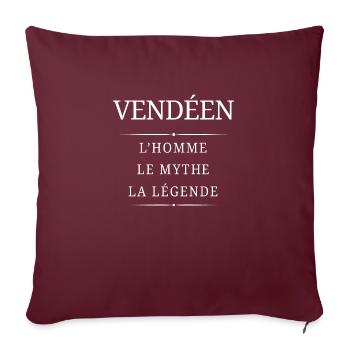Vendéen Homme Mythe - Housse de coussin décorative 45 x 45 cm - bordeaux - Devant