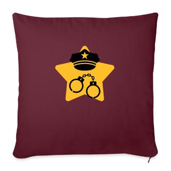 Police / Policier / Flic / Sécurité - Housse de coussin décorative 45 x 45 cm - bordeaux - Devant