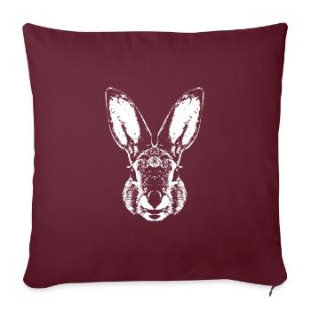 Hase / Kaninchen / Lapin - Housse de coussin décorative 45 x 45 cm - bordeaux - Devant