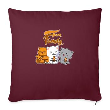équipe famille chat pizza chien sport dicton boulanger - Housse de coussin décorative 45 x 45 cm - bordeaux - Devant